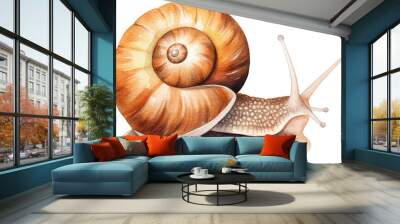 snail watercolor illustration created with generative ai technology Wall mural