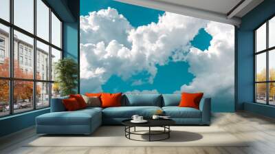 white clouds and blue sky Wall mural