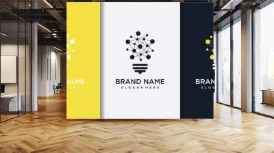 Technology light bulb - concept logo design. Digital creative idea sign. Wall mural