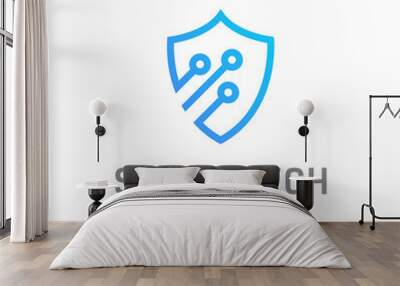 security tech logo design template vector Wall mural