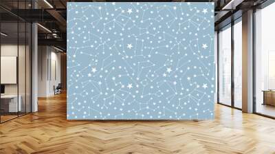 Seamless pattern with constellations. Wall mural