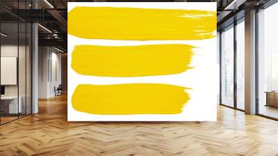 strokes of yellow paint Wall mural