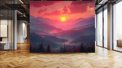 Beautiful mesmerizing sunrise Wall mural