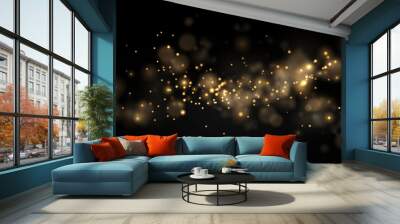 Glowing bokeh lights, sun particles and sparks. Wall mural