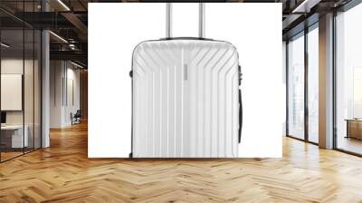 grey plastic suitcase on wheels Wall mural