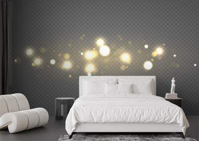 Light abstract glowing bokeh lights, magical dust. Wall mural