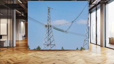 Elements of a high-voltage power line with a voltage of 750,000 volts Wall mural