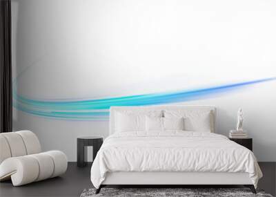 PNG. Wavy transparent curved lines in the form of the movement of sound waves in a set of different shapes of whirlpool, twist, spiral. Light arc in blue colors, in the form of a turn and a zigzag.	 Wall mural