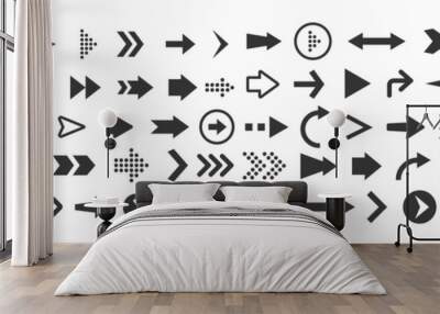 Vector illustration of arrow icons set Wall mural