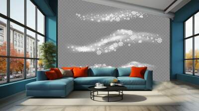 Wind, white cloudiness, mist or snow whirlwind. Wall mural