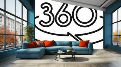 360 degree art education icon outline vector. Application layout. Virtual tour Wall mural