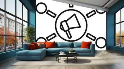 A simple vector icon representing digital marketing and social media outreach Wall mural