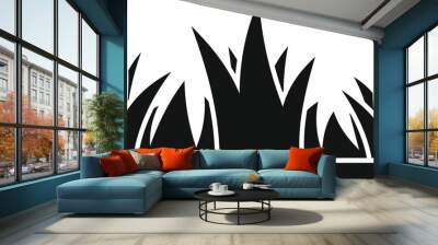 Black grass growing from ground icon in simple style on a white background Wall mural