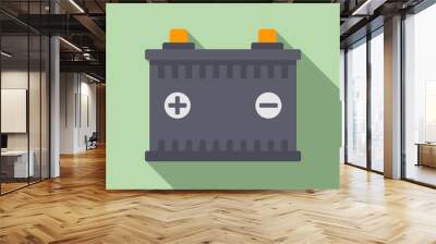 Car battery icon. Flat illustration of car battery vector icon for web design Wall mural