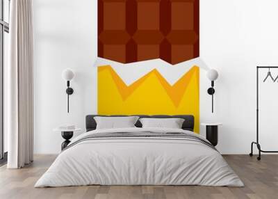 Chocolate bar icon flat isolated vector Wall mural