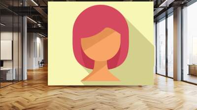 Color step female hairstyle icon flat vector. Kit paint salon. Guide hairs treatment Wall mural