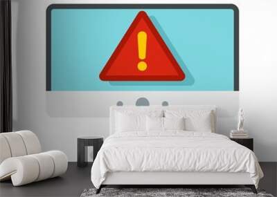 Computer security alert icon. Flat illustration of computer security alert vector icon for web design Wall mural