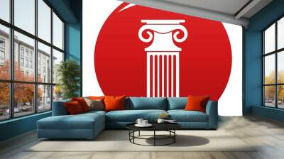 Decorative column icon. Simple illustration of decorative column vector icon for any design red Wall mural