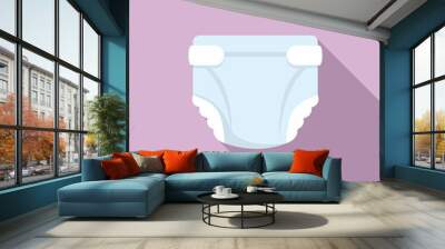 Diaper icon, flat style Wall mural