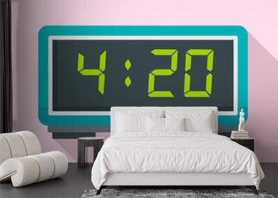 Digital alarm clock icon. Flat illustration of digital alarm clock vector icon for web design Wall mural