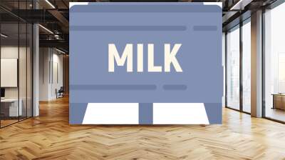 Factory milk tank icon flat vector. Food cheese. Dairy process isolated Wall mural