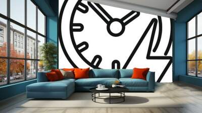 Fast time run icon outline vector. Online home work. Office desk Wall mural