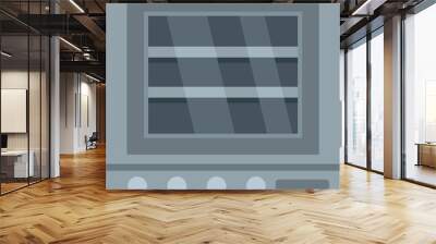 Fire oven icon flat vector. Convection grill stove. Electric kitchen oven isolated Wall mural