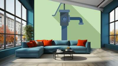 Garden water pump icon flat vector. Valve system Wall mural