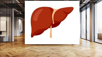 Human liver icon. Flat illustration of human liver vector icon for web design Wall mural