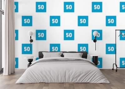 Minimum speed fifty limit pattern seamless in flat style for any design Wall mural