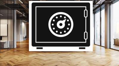 Money safe icon simple vector. Deposit box Wall mural