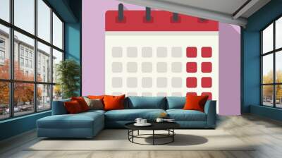 Office calendar icon. Flat illustration of office calendar vector icon for web design Wall mural