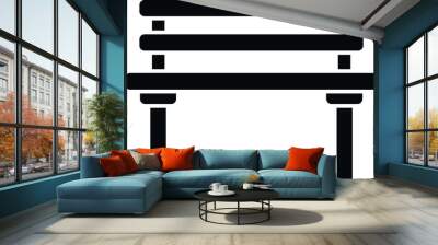 Park wood bench icon simple vector. Lounge room. Exterior furniture Wall mural