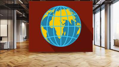 Planet earth icon. Flat illustration of planet earth vector icon for web Wall mural