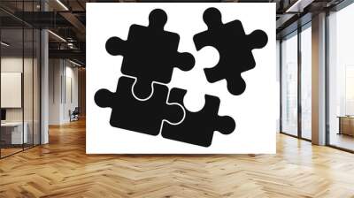 Puzzle icon. Simple illustration of puzzle vector icon for web design isolated on white background Wall mural