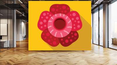 Rafflesia flower blooming with five petals in flat design style Wall mural