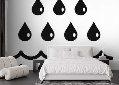 Rain flood icon. Simple illustration of rain flood vector icon for web design isolated on white background Wall mural