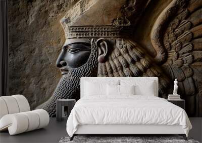 Revered Ancient Sumerian god. Antiquity history religious deity king. Generate ai Wall mural