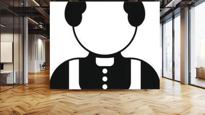 Simple icon of an old male priest wearing cassock and clerical collar Wall mural