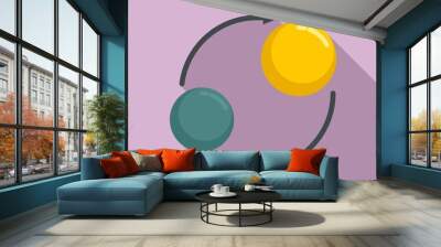 Solar planet gravity icon. Flat illustration of solar planet gravity vector icon for web design Wall mural