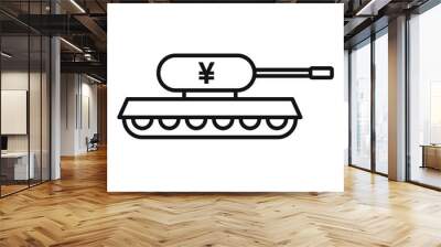 Trade war china tank icon. Outline trade war china tank vector icon for web design isolated on white background Wall mural