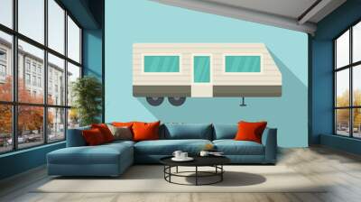 Trailer house icon. Flat illustration of trailer house vector icon for web design Wall mural