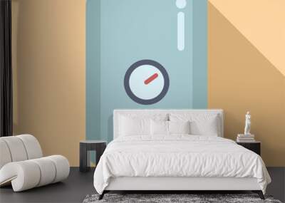 Vector graphic of a compact home water heater with thermostat dial Wall mural