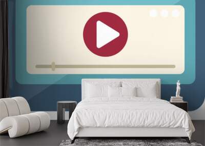 Video player icon flat vector. Camera press. Reportage tv isolated Wall mural