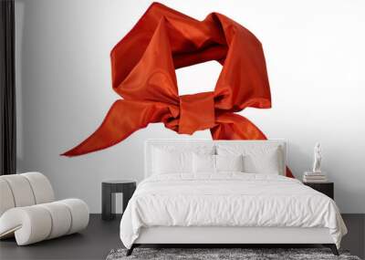 Silk scarf or red tie isolate on white background. Wall mural