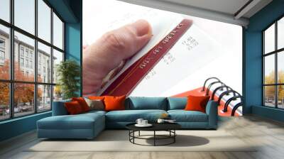 the cash voucher and credit card Wall mural