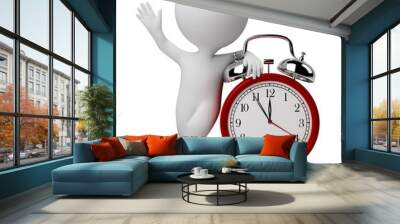 3d small people - alarm clock Wall mural