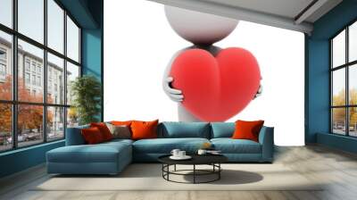 3d small people-heart Wall mural