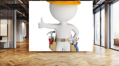 3d small people - repairman with tool belt Wall mural