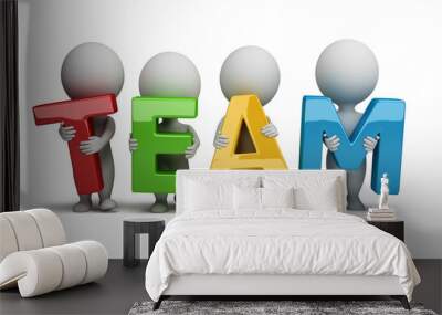 3d small people - team Wall mural